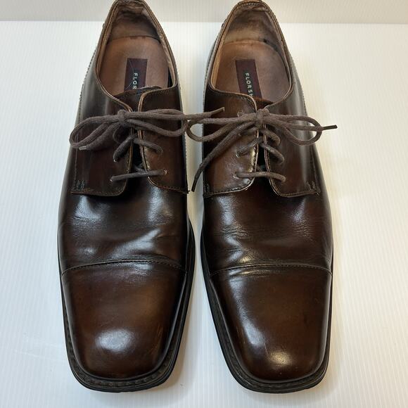Florshiem Forecast Lace Toe Oxford Cognac Size 9.5M Leather Men’s‎ Dress Shoe - Picture 1 of 10